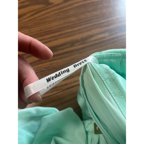 Light mint green strapless maxi wedding prom special ocassion dress size 10 - Picture 7 of 9